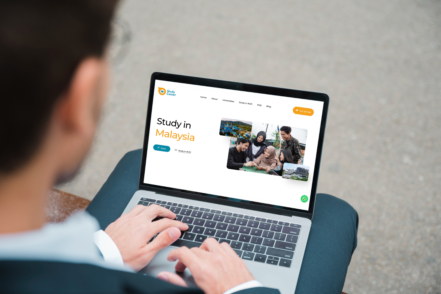 study comet website mockup